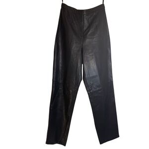 Black New Zealand Lambskin Leather Womens Pants Sz 12 Lined